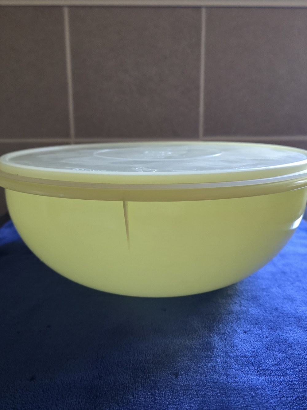 Vintage Large Lime Yellow Tupperware Bowl with Lid